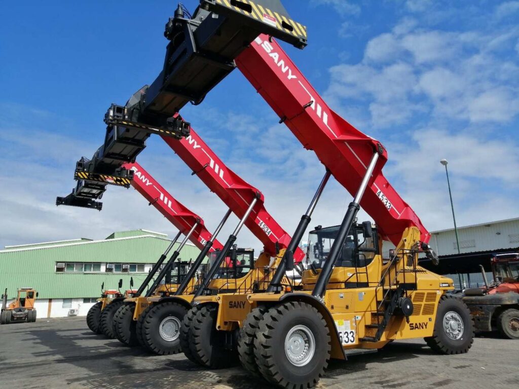 SANY heavy equipment in port. rental from. bailey equipment