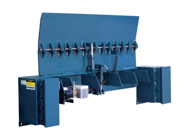 Large blue machine with several parts