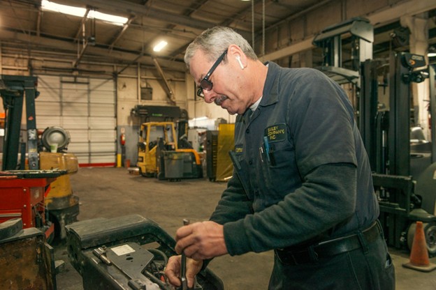 Man working on machinery